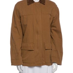 NWOT-Nili Lotan Wonen's Classic Brown Barn Jacket, Corduroy Collar, Size L